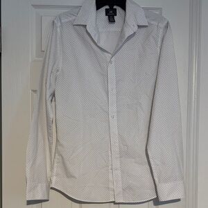 H&M Men's White Dotted Dress Shirt